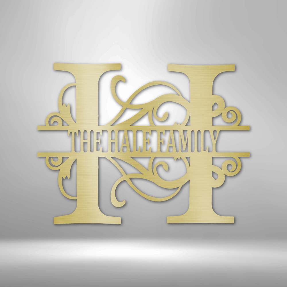 Personalized Split Letter Monogram - Steel Sign - Throttle Society